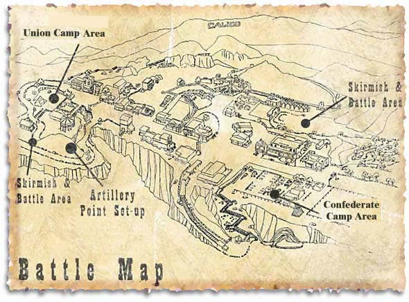 Battle map for Civil War at Calico Ghost Town